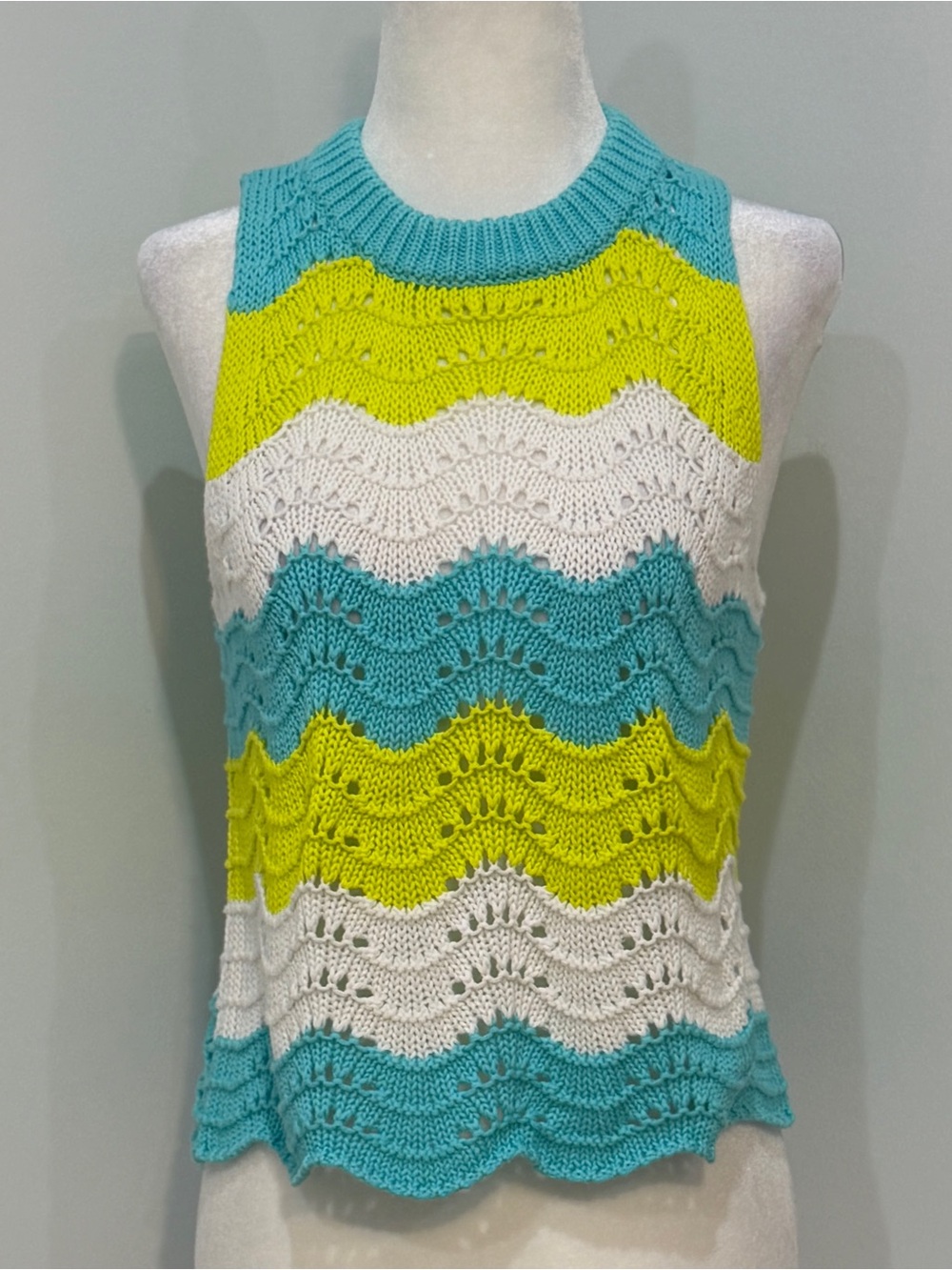 Women’s Sleeveless Crochet 525 America Spacedye Sweater